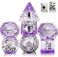 Vista 35 de Juego de dados de juego D&D de White Cat Gaming, DNDND 7 piezas de dados de resina DND con bolsa de terciopelo para juegos de rol y juegos de mesa