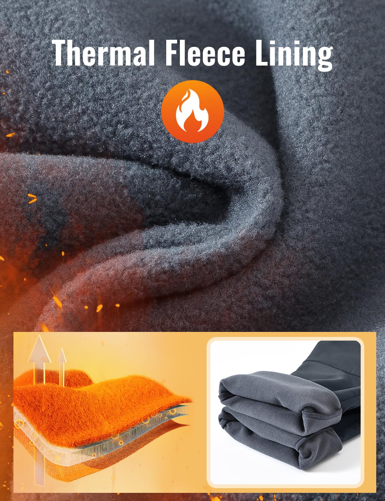 Rdruko Herren-Schneehose, wasserdicht, isoliert, mit Fleece gefüttert, für Skifahren, Wandern, Snowboarden, Winterhose mit Taschen