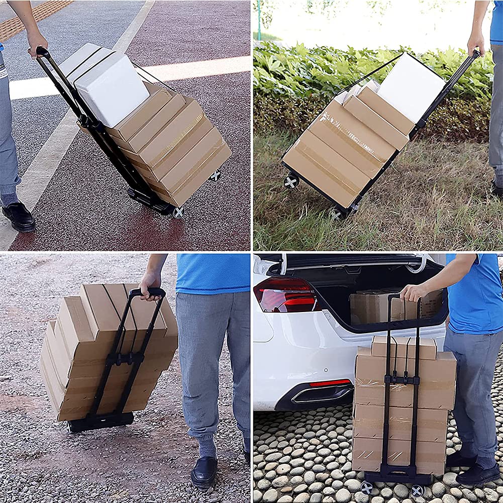 Carro de Mano Plegable, Carro de Transporte MAXBROTHERS con Capacidad de Carga de 50 kg / 110 LB, Carro Plegable con asa Extensible para Equipaje, Compras, Viajes, mudanzas y Oficina (4)