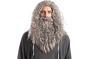 Mystical Wizard's Beard and Wig Ensemble: Embody the Ancient Sorcerer