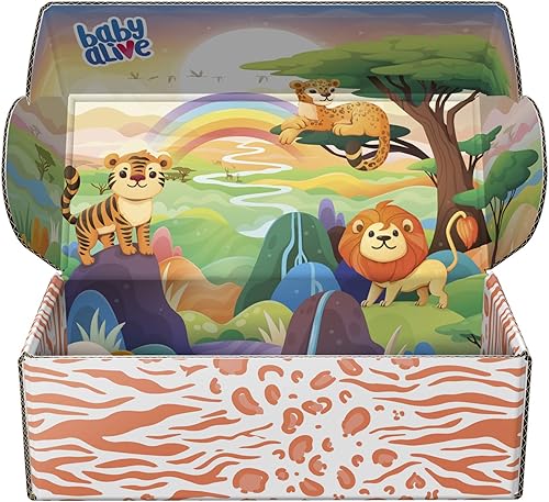 Miniatura 3 de Baby Alive Muñeca Rainbow Wildcats, leopardo, accesorios, bebidas, húmedas, juguete de leopardo para niños a partir de 3 años, cabello rubio