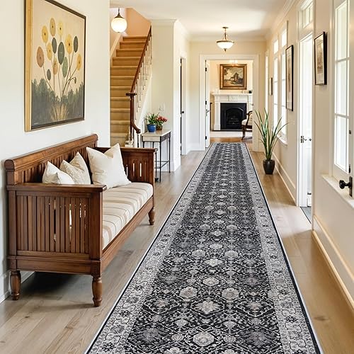 Miniatura 714 de Alfombra lavable para pasillo y de cocina, alfombra de entrada, vintage, suave para el suelo, alfombra antideslizante para interiores, para baño