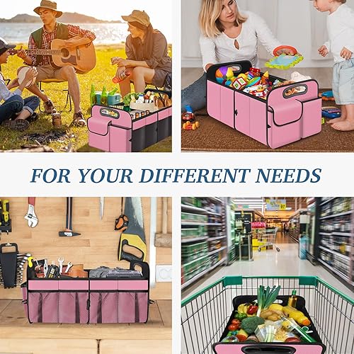 Miniatura 7 de Organizador de maletero, organizador plegable e impermeable de múltiples compartimentos para SUV y sedanes, almacenamiento de automóvil con asas