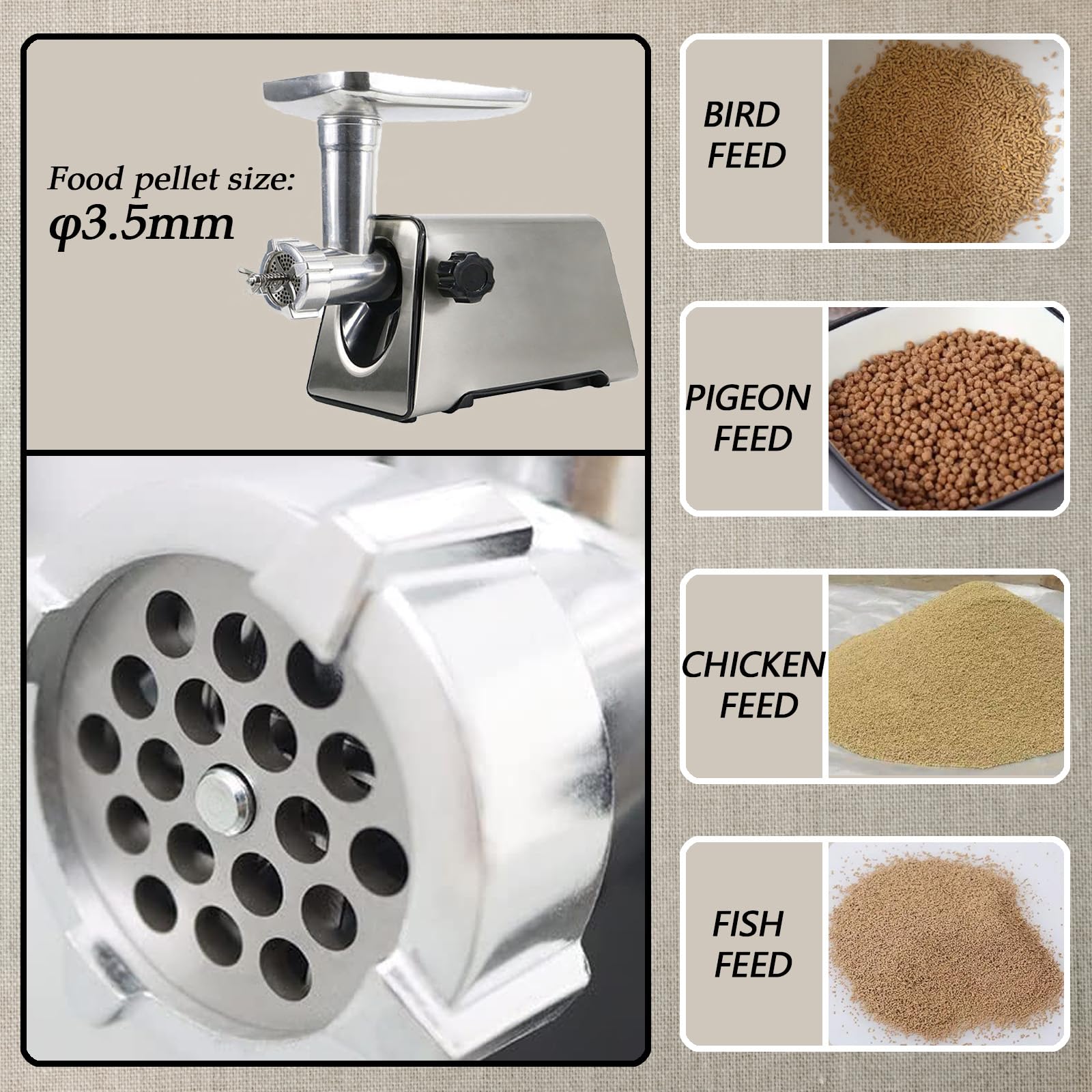 Macchina elettrica per pellet per alimenti per animali domestici, macinino di alimentazione a pellet da 220 V, 3,5 mm, macchina granulare per mangime per uccelli e gatti, macinino da