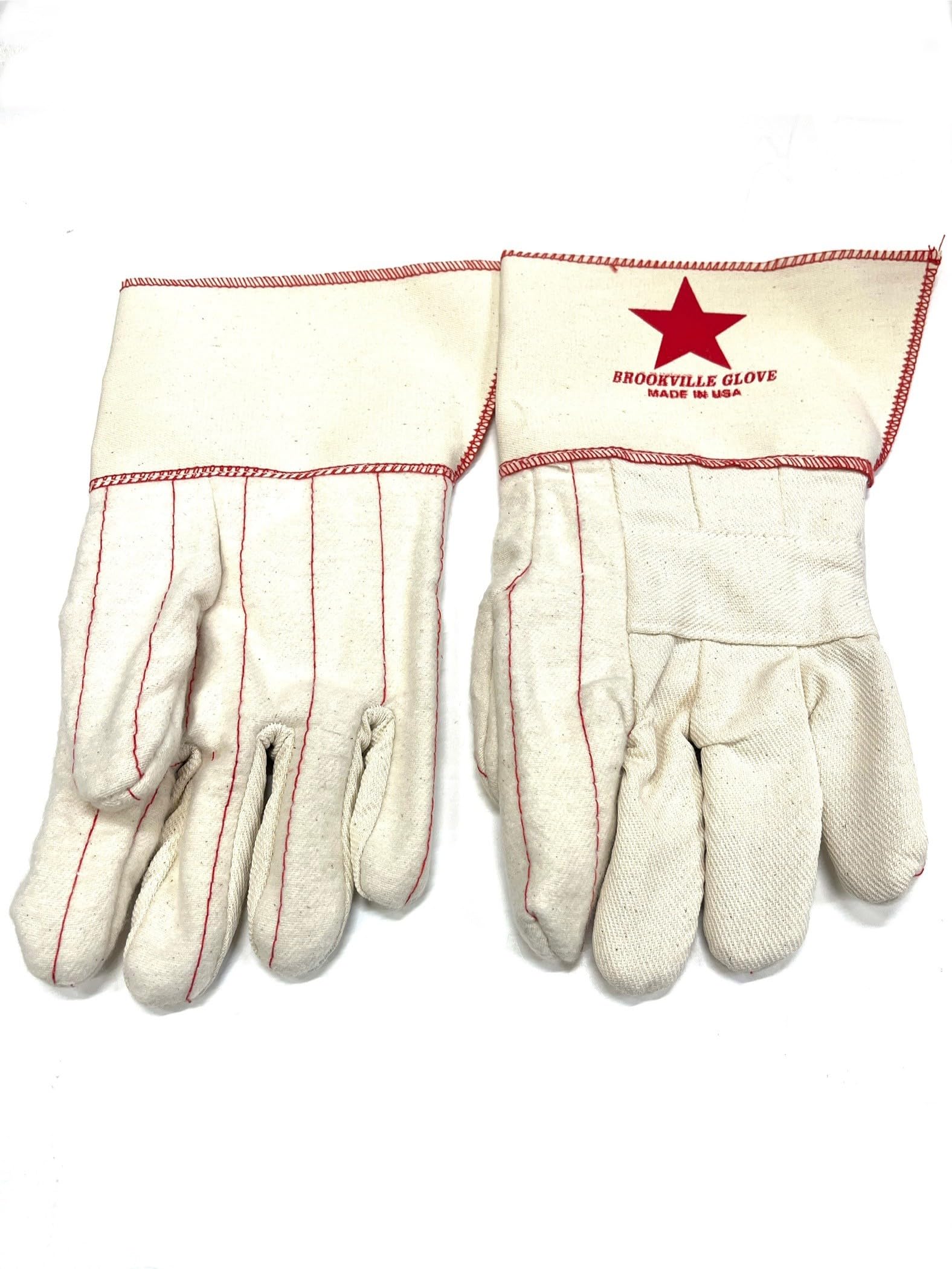 Ironworkers gloves Red Star Brookville Glove. Premium grade double palm glove, nap out with rubberized gauntlet Long Cuff size - LARGE. Made in U.S.A (PACK OF 12 PAIRS)