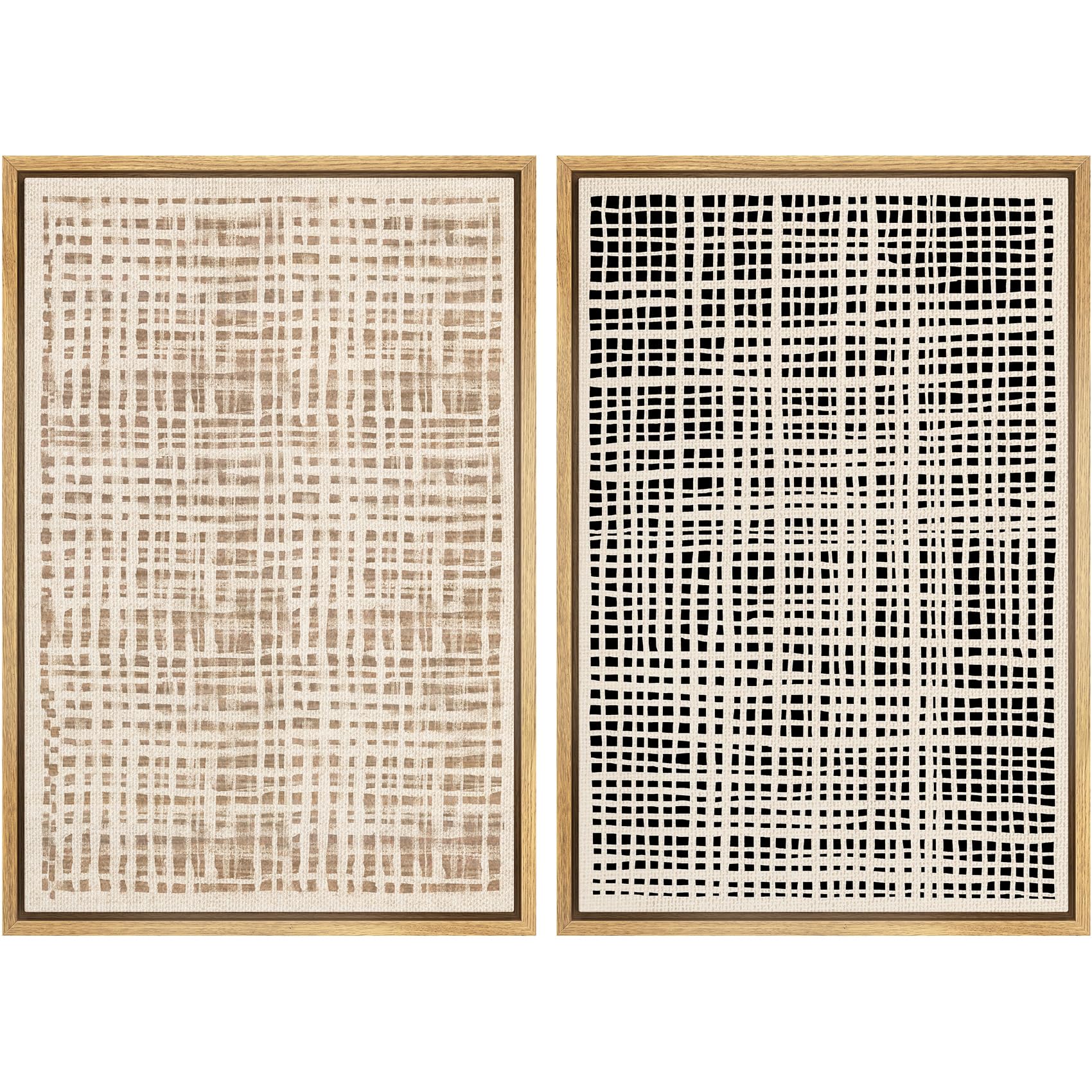 SIGNWIN Framed Canvas Print Wall Art Abstract Wave Pattern Modern Art Minimalist Neutral Decor for Living Room, Bedroom, Office - 16"x24"x2 Natural — view 69
