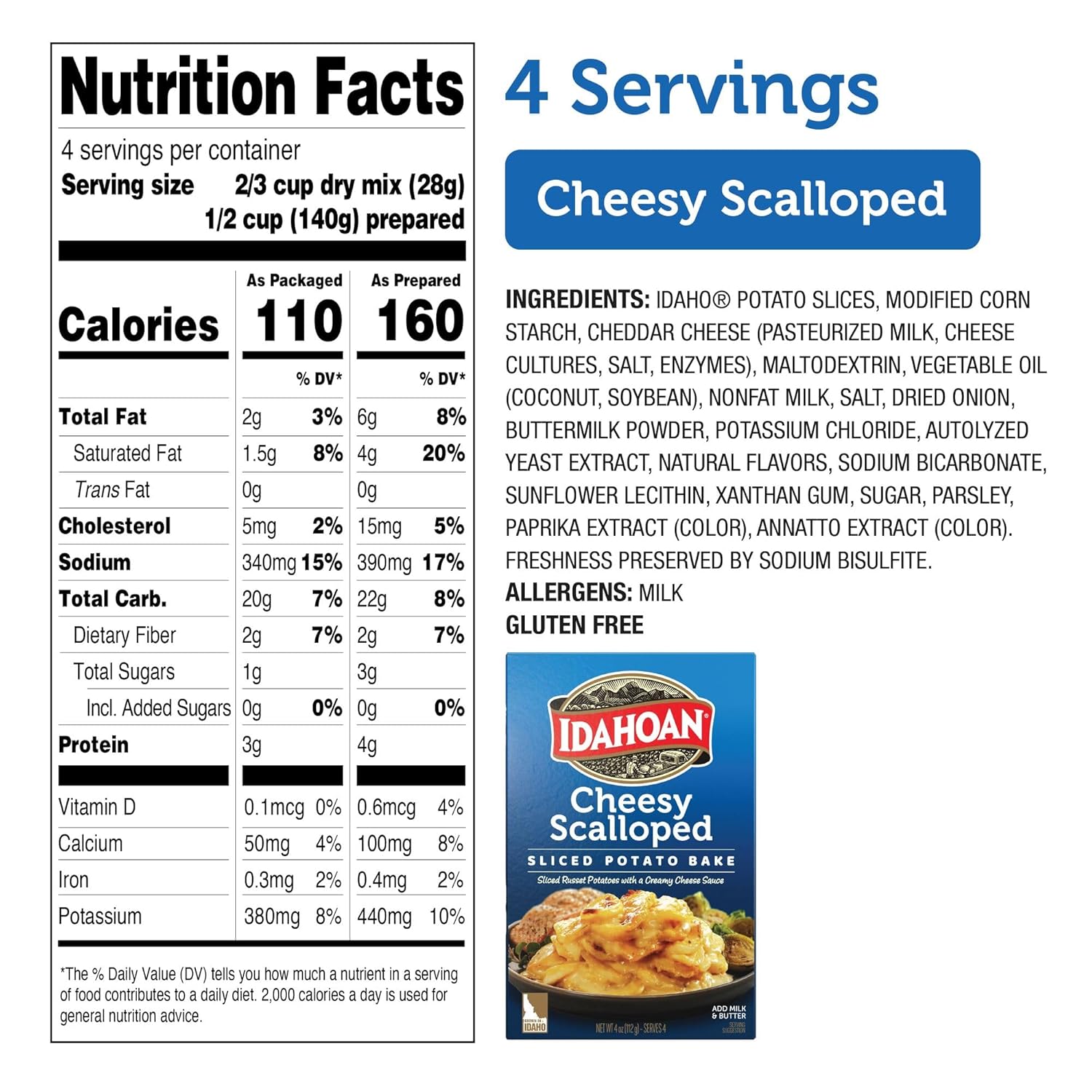 Idahoan Cheesy Scalloped Homestyle Casserole, 4 oz (Pack of 12)
