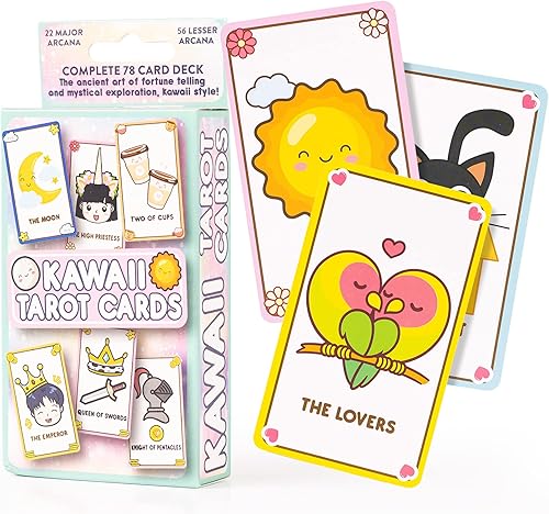 Bonitas cartas de tarot  Cartas de tarot Kawaii para principiantes, baraja de cartas Oracle, cartas de tarot de anime, cartas de tarot mágicas,