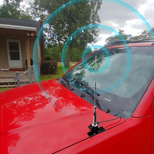 Miniatura 3 de Bingfu Antena de radio móvil de alta ganancia VHF UHF de doble banda 136-174MHz 400-470MHz Antenas antioxidantes con soporte fijo de montaje en