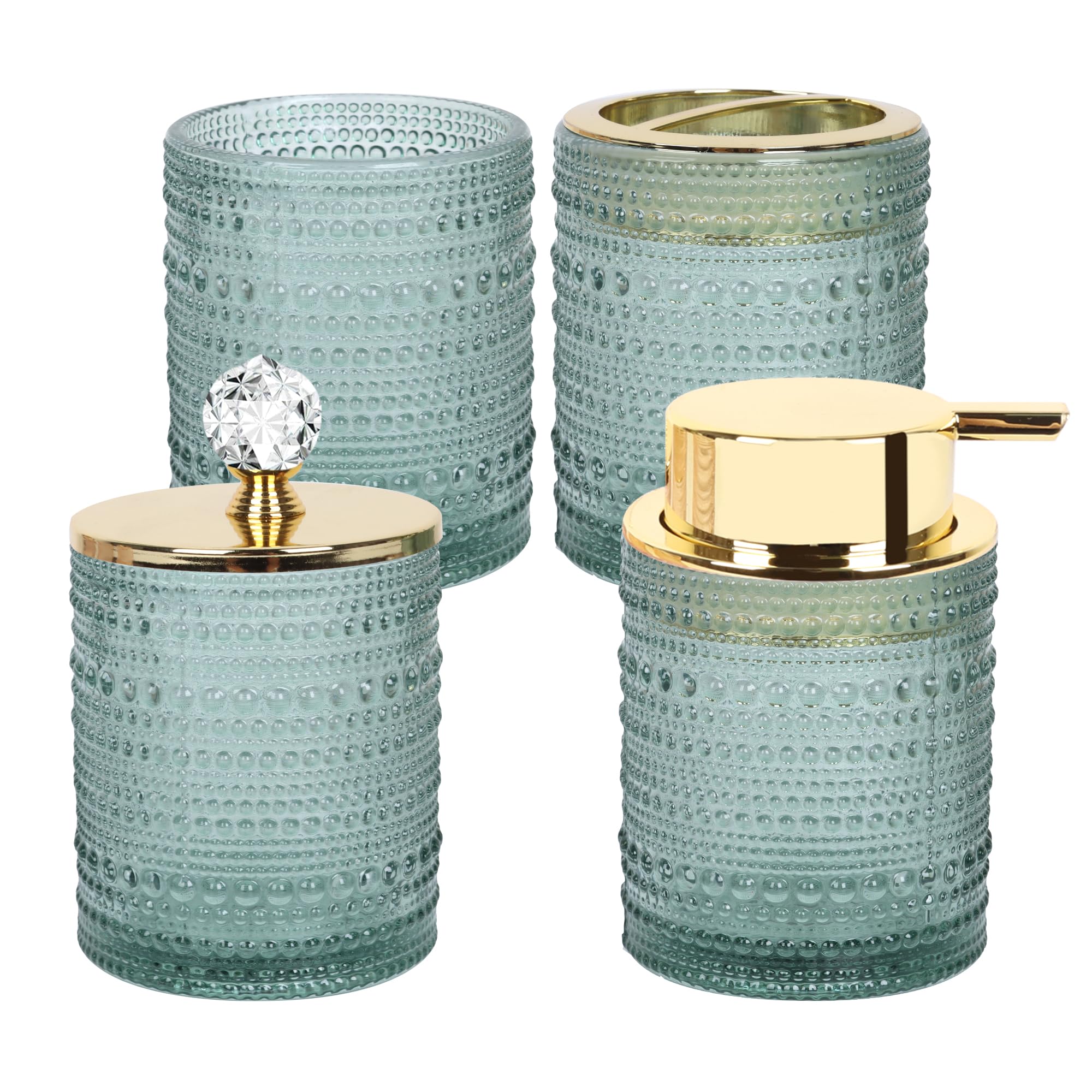 Set Accessori Bagno 4 Pezzi - Dispenser Sapone E Portaspazzolino, Grigio - Foto 8