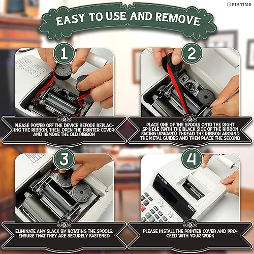 Miniatura 5 de Canon MP11DX - Juego de 3 cintas para calculadora, 18 pies x 0.5 pulgadas, cinta de calculadora afilada EL-1197PIII, color rojo/negro para una gran