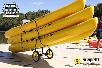 Suspenz Fishing Kayak Cart Trolley | Heavy Duty Canoe Carrier Trailer with Adjustable Bi-Directional Bunker Bars and Airless Wheels | Catch-All Universal Airless Cart (22-9909)