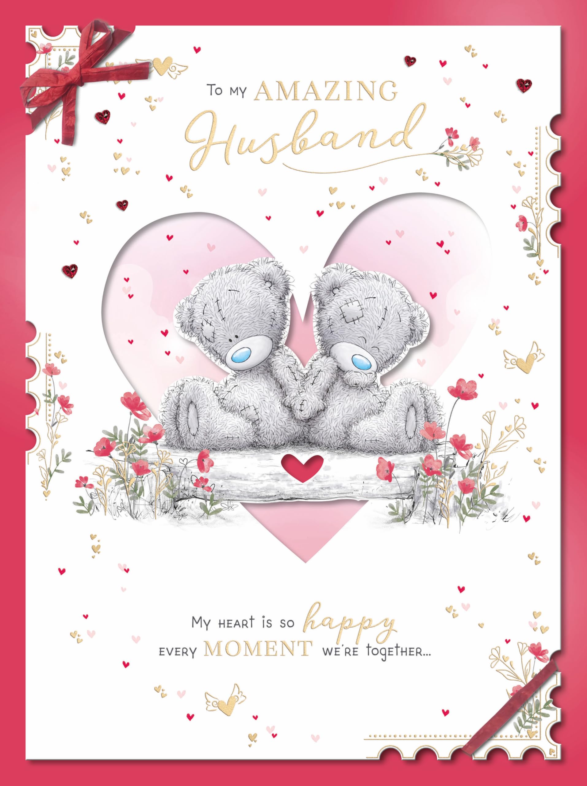 Me To You Tatty Teddy Luxury Boxed Handmade Valentine's Day Card 'To my Amazing Husband' 12 x 9 - Official Collection