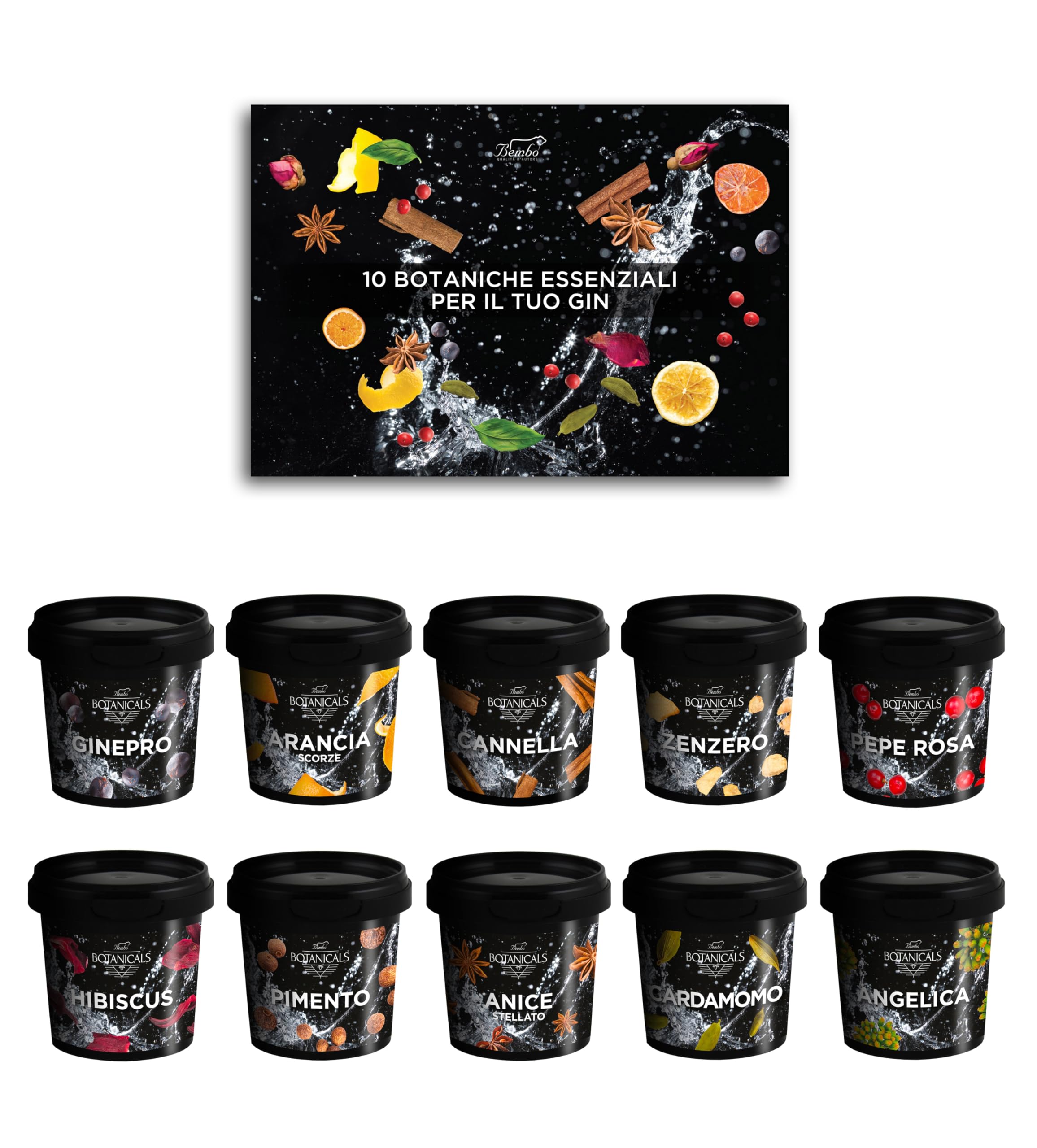 Botaniche Gin Bembo – Gran Degustazione - 10 Botaniche Essenziali per Il Tuo Gin - Adatte Per Professionisti e Appassionati – Idea Regalo Elegante Per Ogni Occasione - Made in Italy
