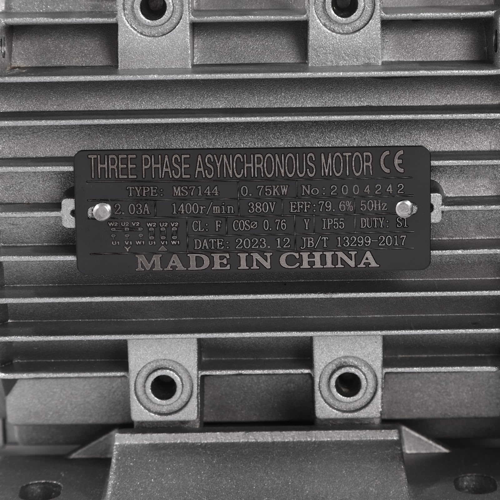 Elektromotor, Motor 0,75 kW, 380 V, Dreiphasenmotor, 3 Motoren, 1400 U/min, mit Spule aus reinem Kupfer, für Landmaschinen und Geräte
