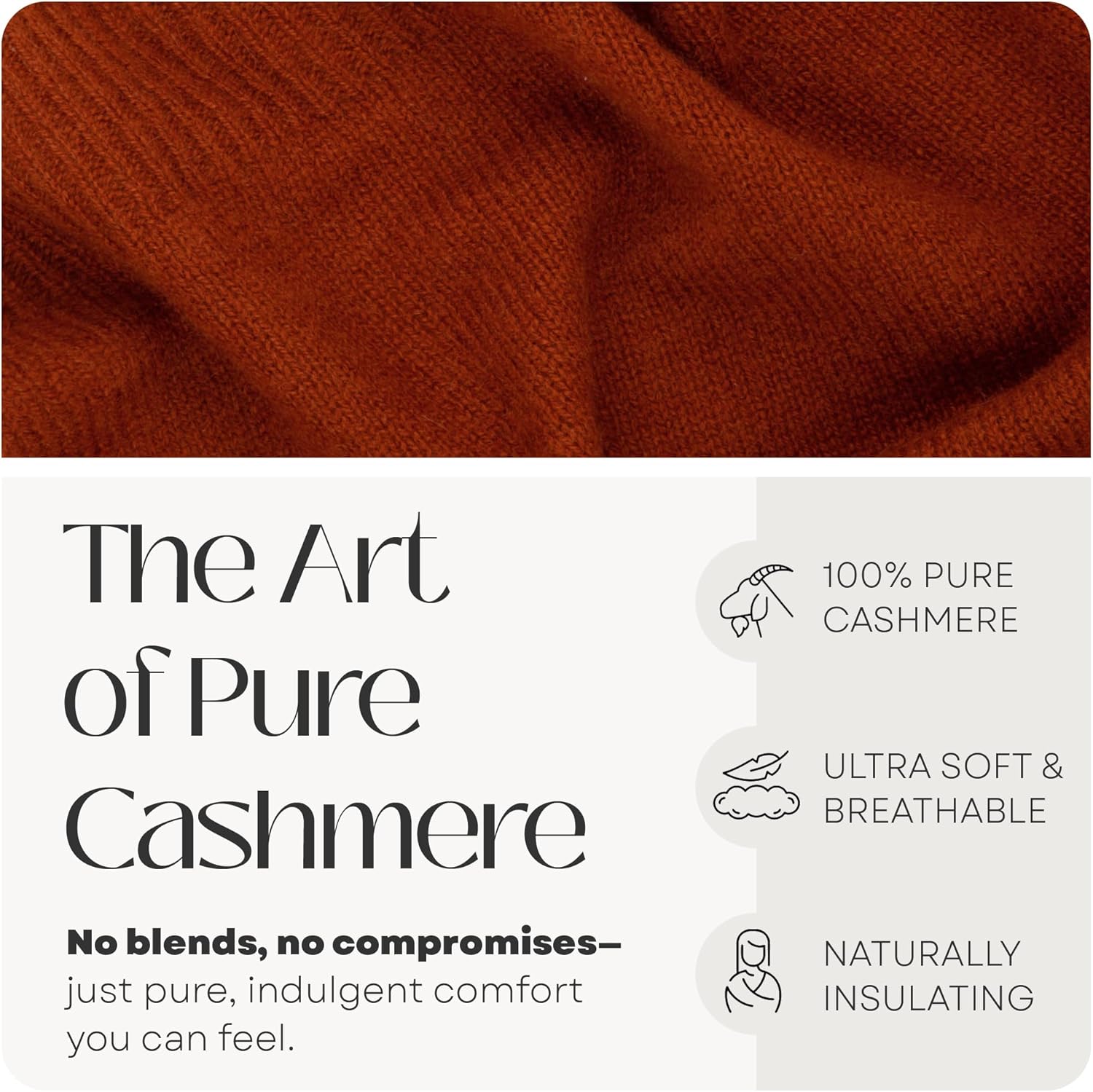 Velanio Cashmere 100% Cashmere Knitted Wrap Pashmina Shawl Extra Large Scarf Stole for Women Travel - Image 4