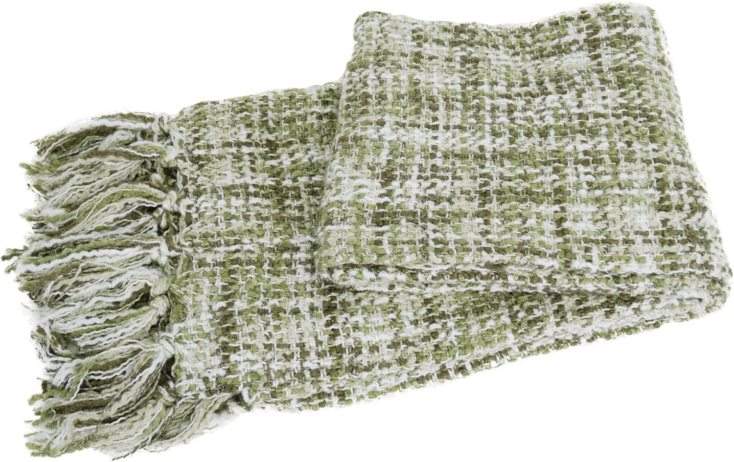 Home Soft Things Naga Knitted Throw with Fringe, Martini Olive, 60'' x 80'' Soft Cozy Lightweight Comfortable Snuggly Blanket Decorative Farmhouse Accent Couch Throw All Season Use