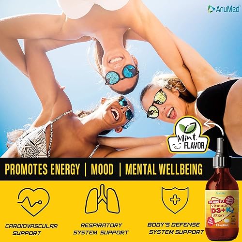 Miniatura 6 de Spray líquido de vitamina D3 K2 de 10,000 UI con aceite MCT orgánico, vitamina A (retinol) 1250 mcg, K2 (MK4, MK7) promueve el corazón, los huesos,