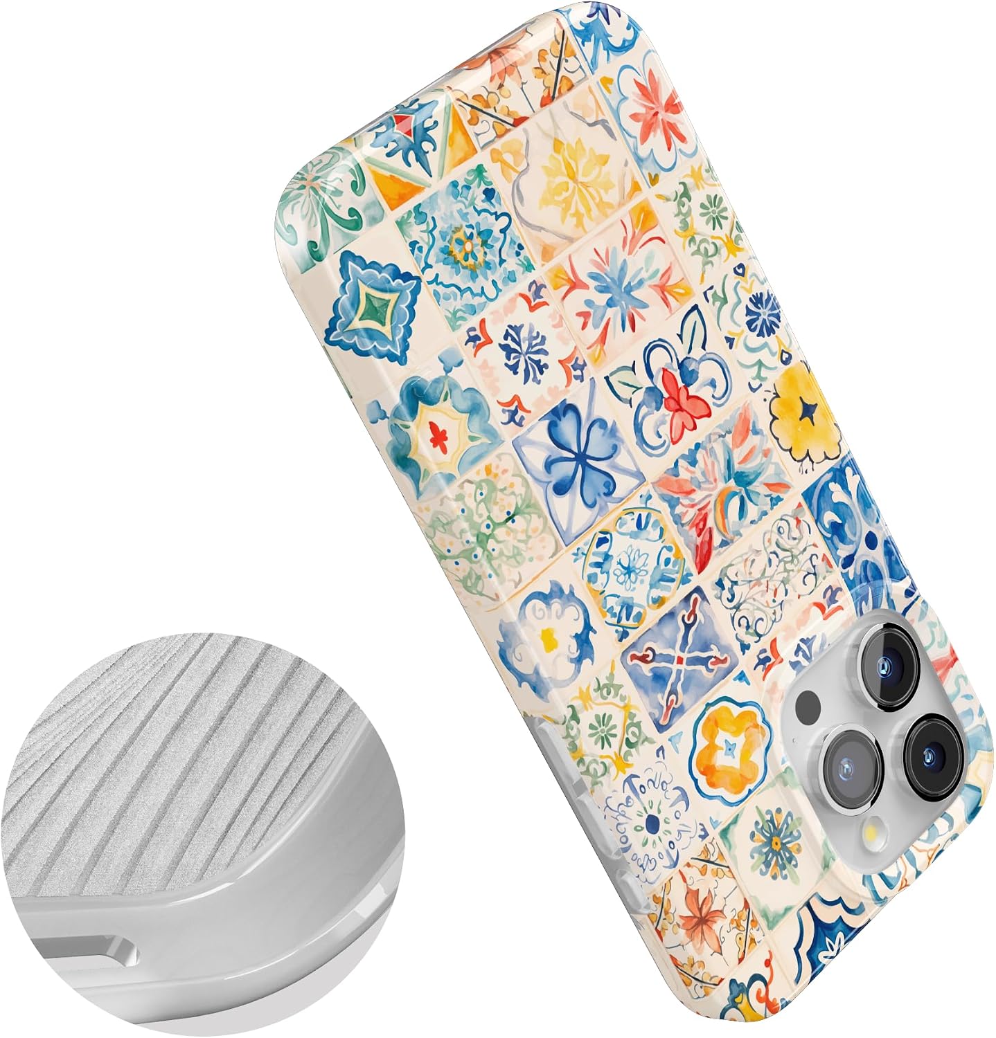 Casely iPhone 15 Pro Max Case | Tuscan Tiles | Dolce Vita | Compatible with MagSafe | Classic Ultra Slim Design