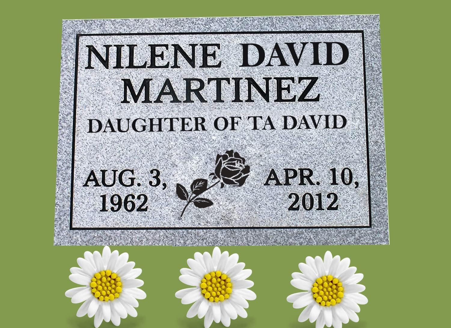 KUMADA Human Memorial Stone, Headstone Gravestone Grave Marker Tombstone Monument Garden Stone for Pet Dog Cat, Memorial Plaque Custom Engraved Photo Text, Granite (14x10x2 Inch, Grey)