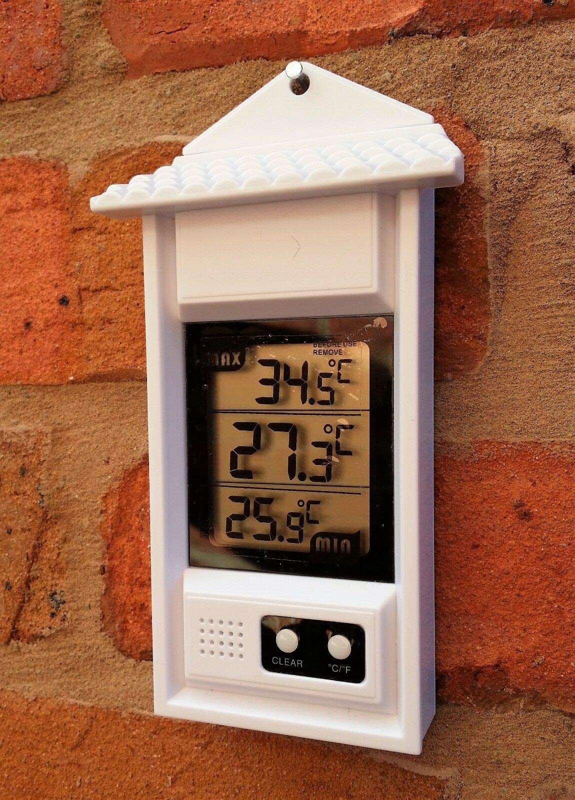 Digital Max Min Greenhouse Thermometer - Monitor Max and Min Temperatures In The Greenhouse Garden or Home For Indoor or Outdoor Use Easily Wall Mounted