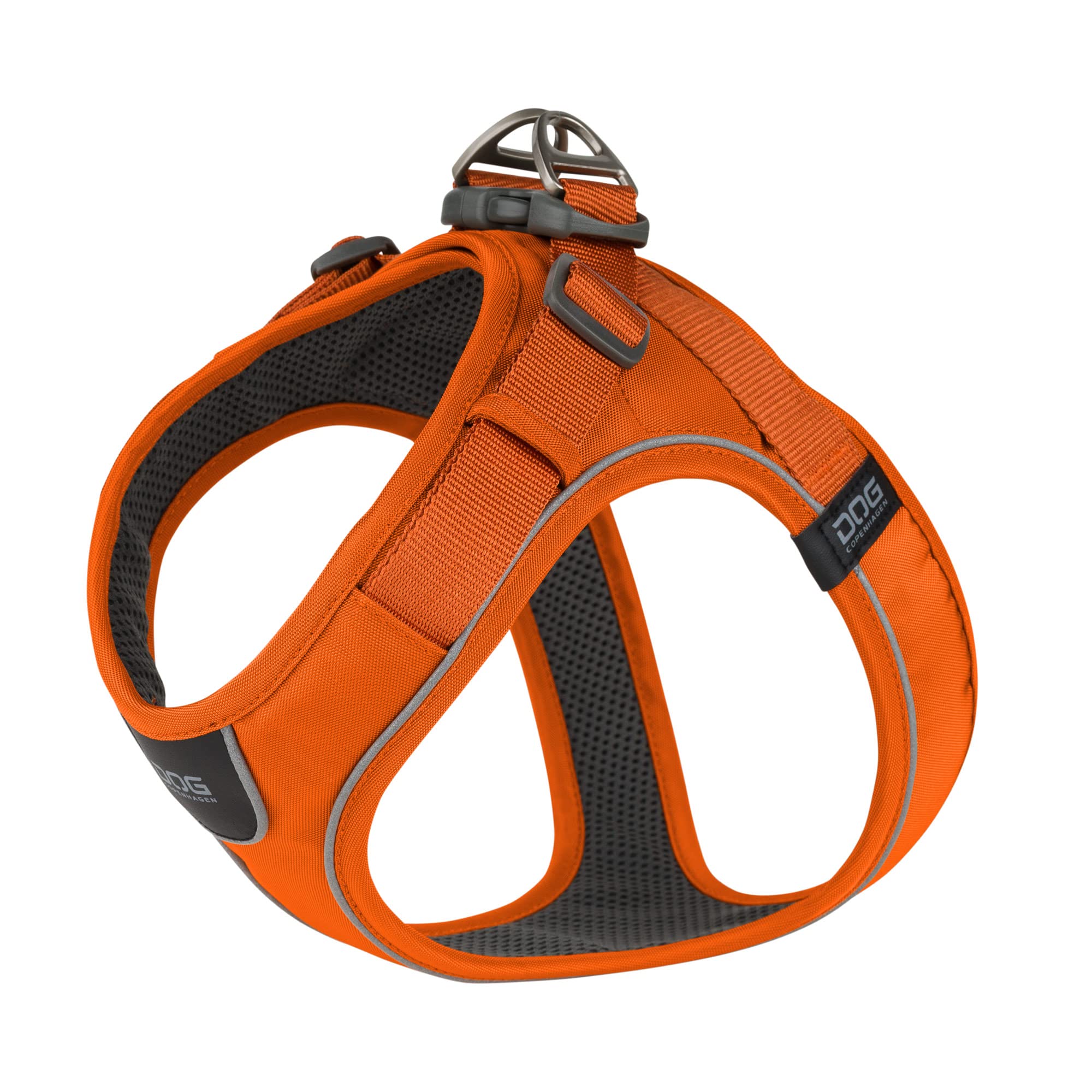 DOG Copenhagen Comfort Walk Go Dog Harness - Easy to put on and take off - Padded for Comfort - Reflective Trim, Orange Sun, Size Medium