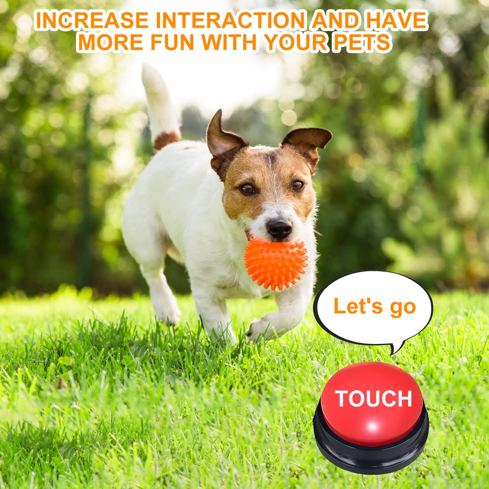 TNSLAND Pulsanti per Cani Parlanti e Allenamento - Giochi Interattivi, Buzzer Button - Confezione da 4