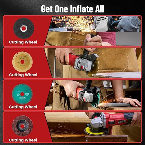 Miniatura 5 de Amoladora angular Avhrit de 4-1/2 pulgadas de 10 amperios, herramientas de amoladora angular de potencia con 13000 RPM, 1200W, amoladora angular