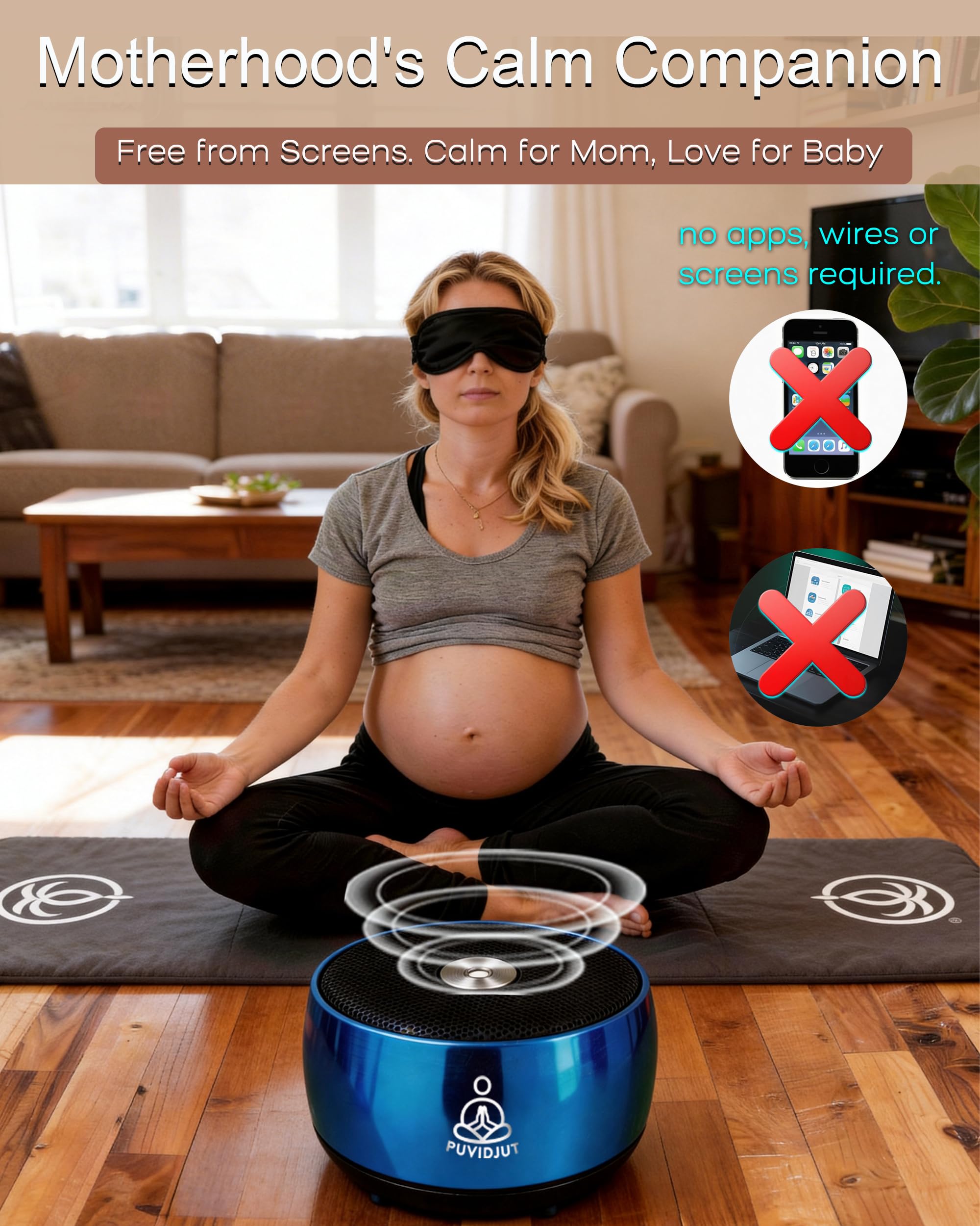 Máquina de sonido para dormir, PUVIDJUT M3 frecuencias puras y tono de cuenco de canto, ayuda inalámbrica para dormir sin ruido blanco para adultos, tamaño portátil, ayuda a relajarse y calmarse y