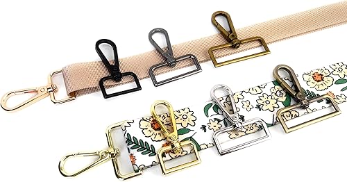 Miniatura 5 de VersaKits 10 piezas de 1 pulgada de bronce con anillo en D giratorio, cierre de langosta para puerta de empuje, clips de gatillo para bolso,