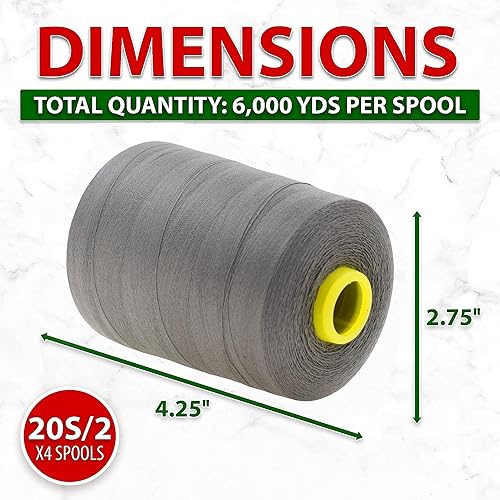 Vista 295 de Mandala Crafts - Hilo de coser multiusos de poliéster para máquina de coser de sarga, sobrehilado, acolchado Beige