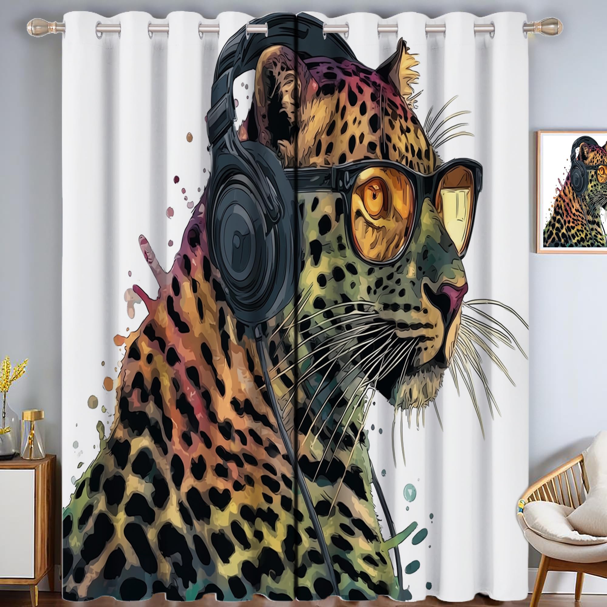 Rideaux léopard pour salon et chambre de parents cosy