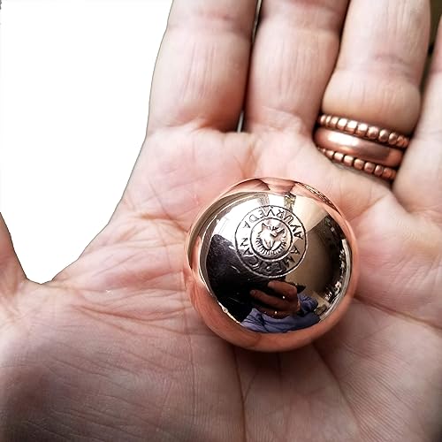 Miniatura 2 de Bola de cobre sólido puro de alta calidad de aproximadamente 3, 2, 1.5 o 1.1 pulgadas de diámetro, esfera de orbe de energía curativa, cristal