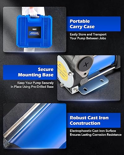 Miniatura 29 de Orion Motor Tech Kit de bomba de transferencia diésel, kit de bomba de transferencia de combustible de 12 V con boquilla y mangueras, bomba