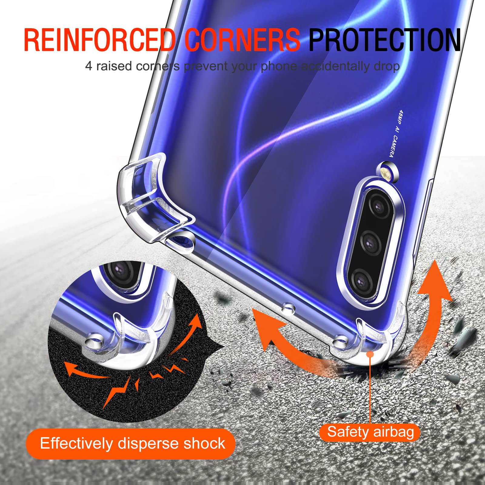 Klar-Silikon Hülle Für Xiaomi Mi 9 - Transparent, Stoßfest, Kratzfest, Mit Schutzecken & Erhöhten Rändern