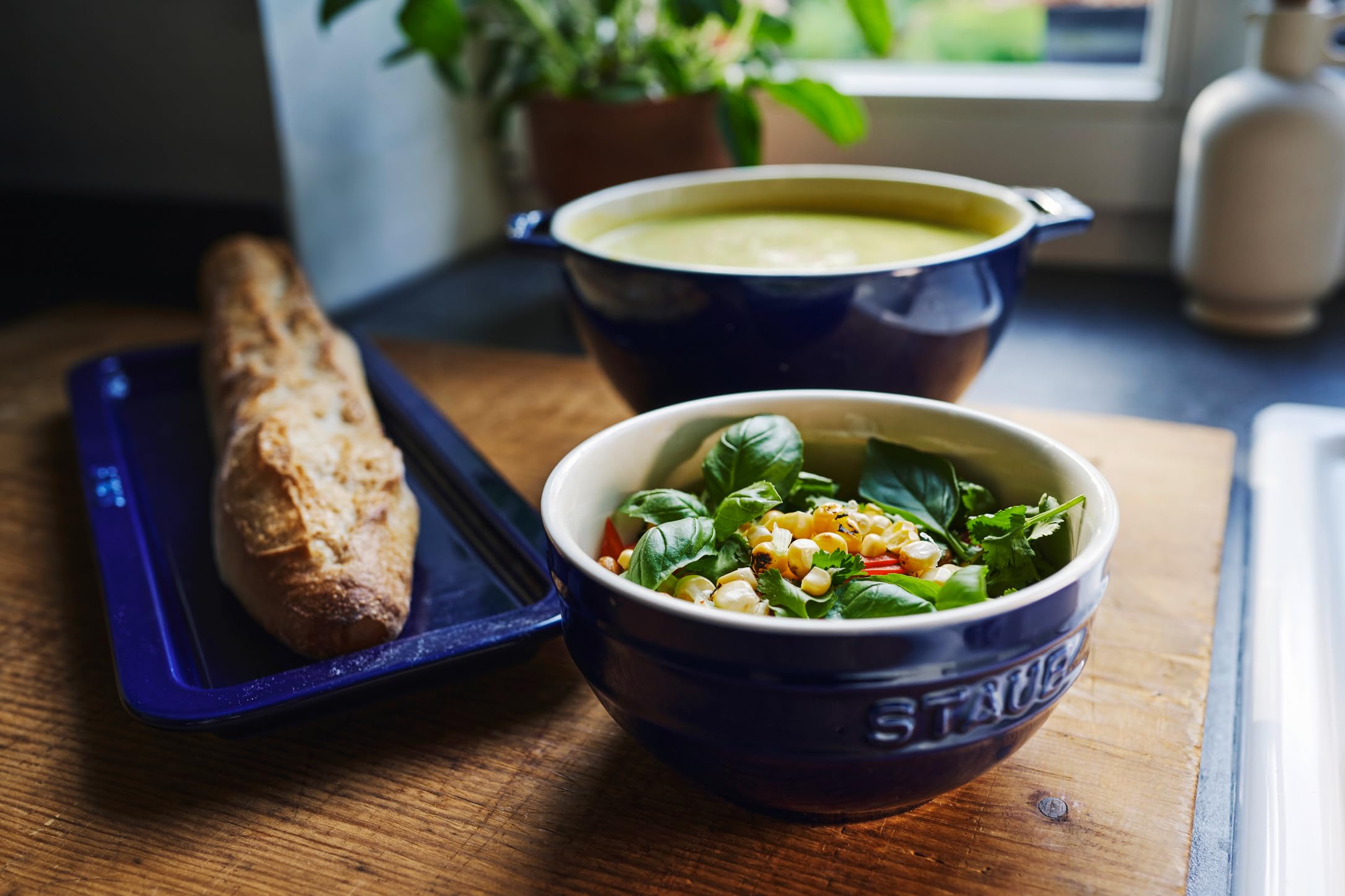 Staub Ceramic Bowl 40511-813 Blue 5.5 inches (14 cm) Ceramic Bowl, Heat Resistant, Microwave Safe