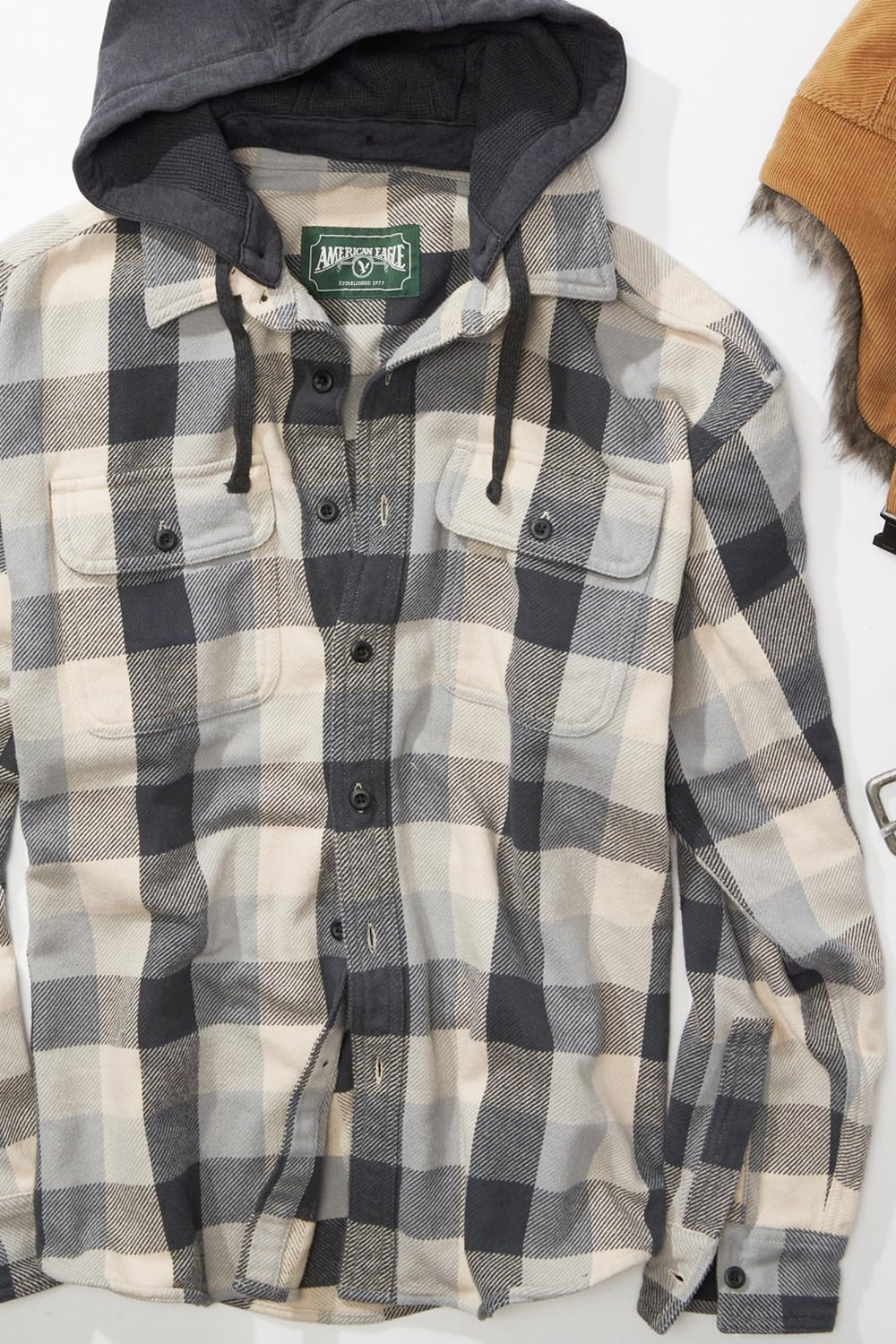 American Eagle Koszula męska w kratkę Regular Fit