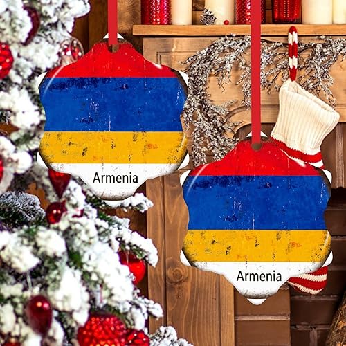 Vista 98 de Chipre - Adornos colgantes para árbol de Navidad, bandera nacional de Chipre, adornos de cerámica para decoraciones de Navidad, regalo de viajero