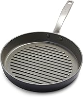 GreenPan Chatham 11-Inch Hard Anodized Ceramic Nonstick Grill Pan - PFAS-Free, Metal Utensil Safe, Oven-Safe 600°F, Dishwasher Safe, Gray