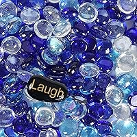 Vista 11 de Cuentas de vidrio de fuego de 5 libras, canicas de vidrio planas para hoguera y chimenea al aire libre, piedras preciosas de vidrio para relleno