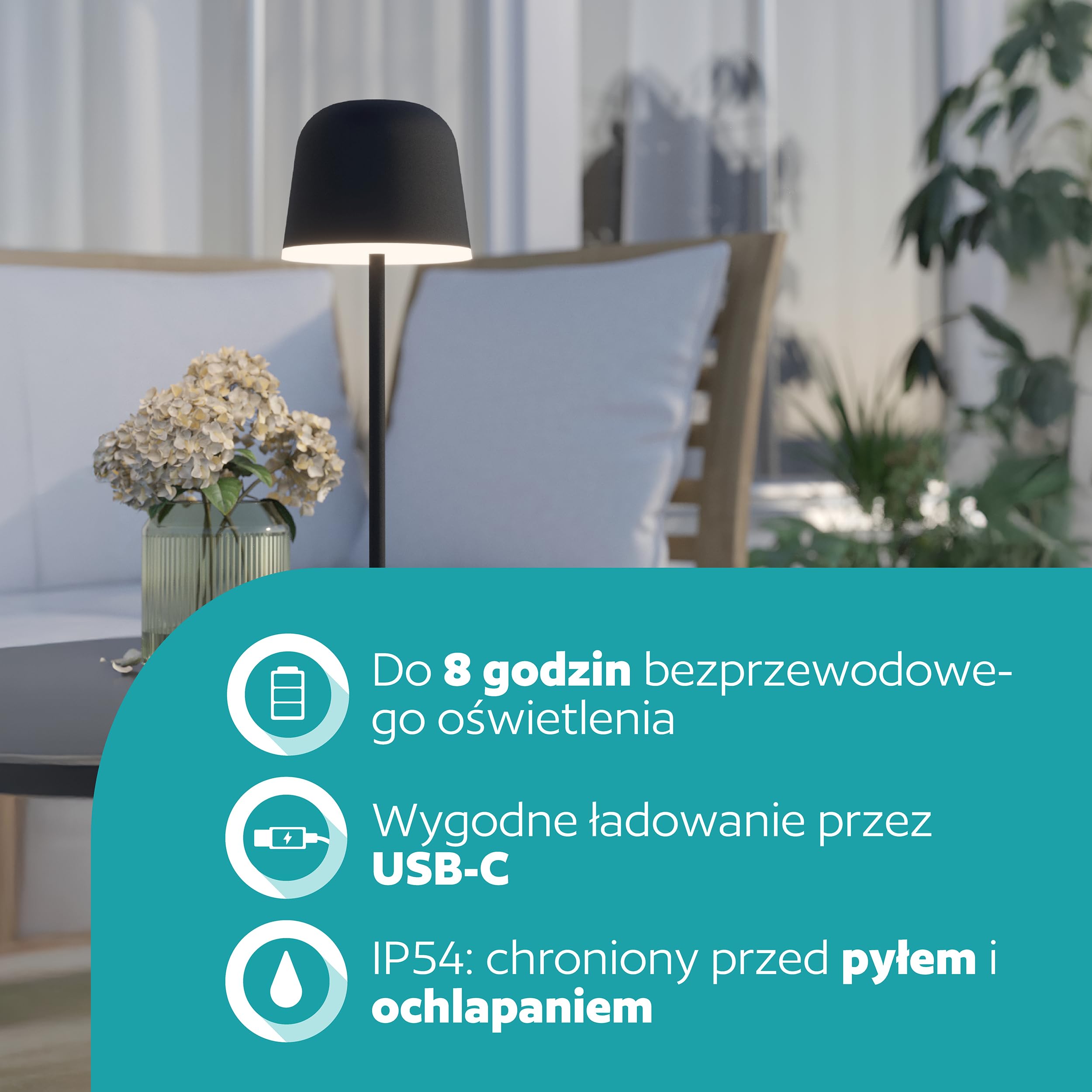 EGLO LED lampa stołowa zewnętrzna Mannera