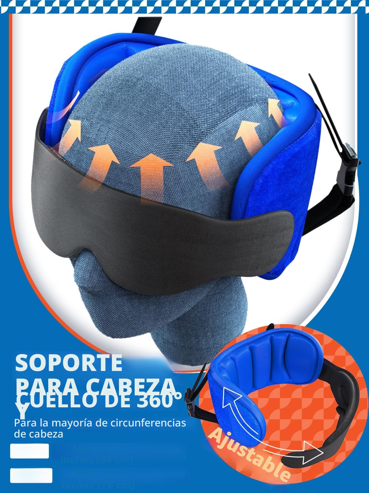 Combo de almohadas para avión SARISUN con correa para la barbilla, almohadas de viaje para aviones con máscara para los ojos para dormir, almohada para avión para vuelos largos, viaje en coche