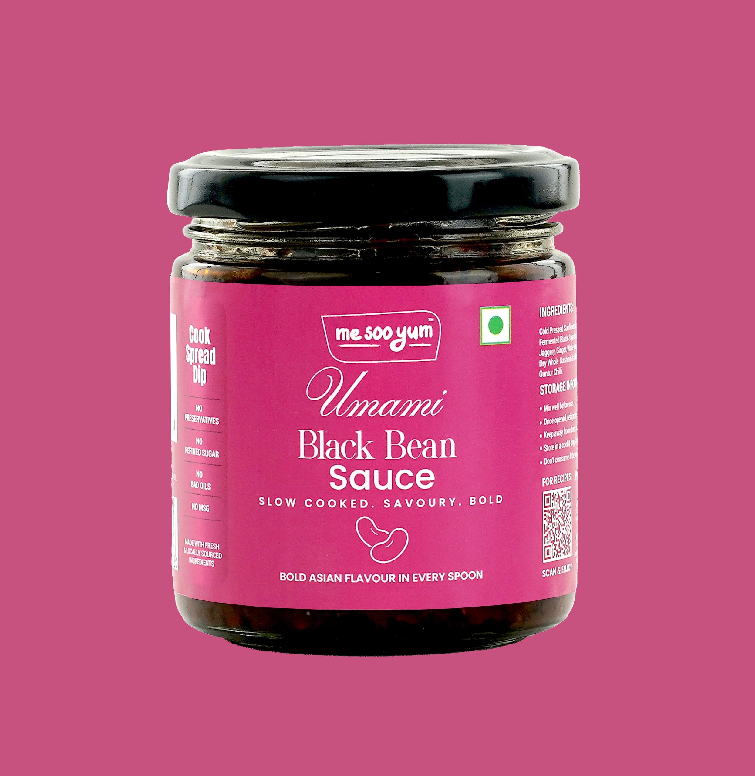 MeSooYum Umami Black Bean Sauce, Fermented Black Soya Bean with Chilli Oil, No Refined Sugar, No Preservatives, No MSG, Made with Fresh Ingredients & Cold Pressed Oil - Image 3 thumbnail