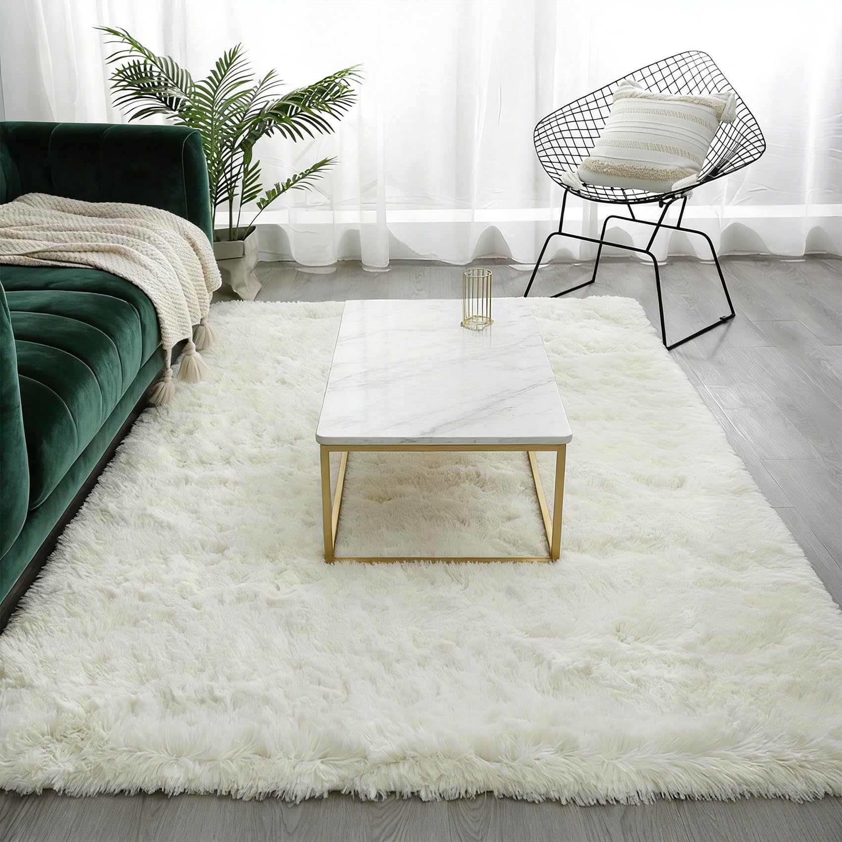 Tapis salon moderne 290 x 360 cm lavable antidérapant pour éviter les glissades