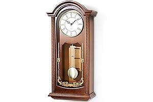 26IN Grandfather Vintage Wall Clock with Pendulum and Chime