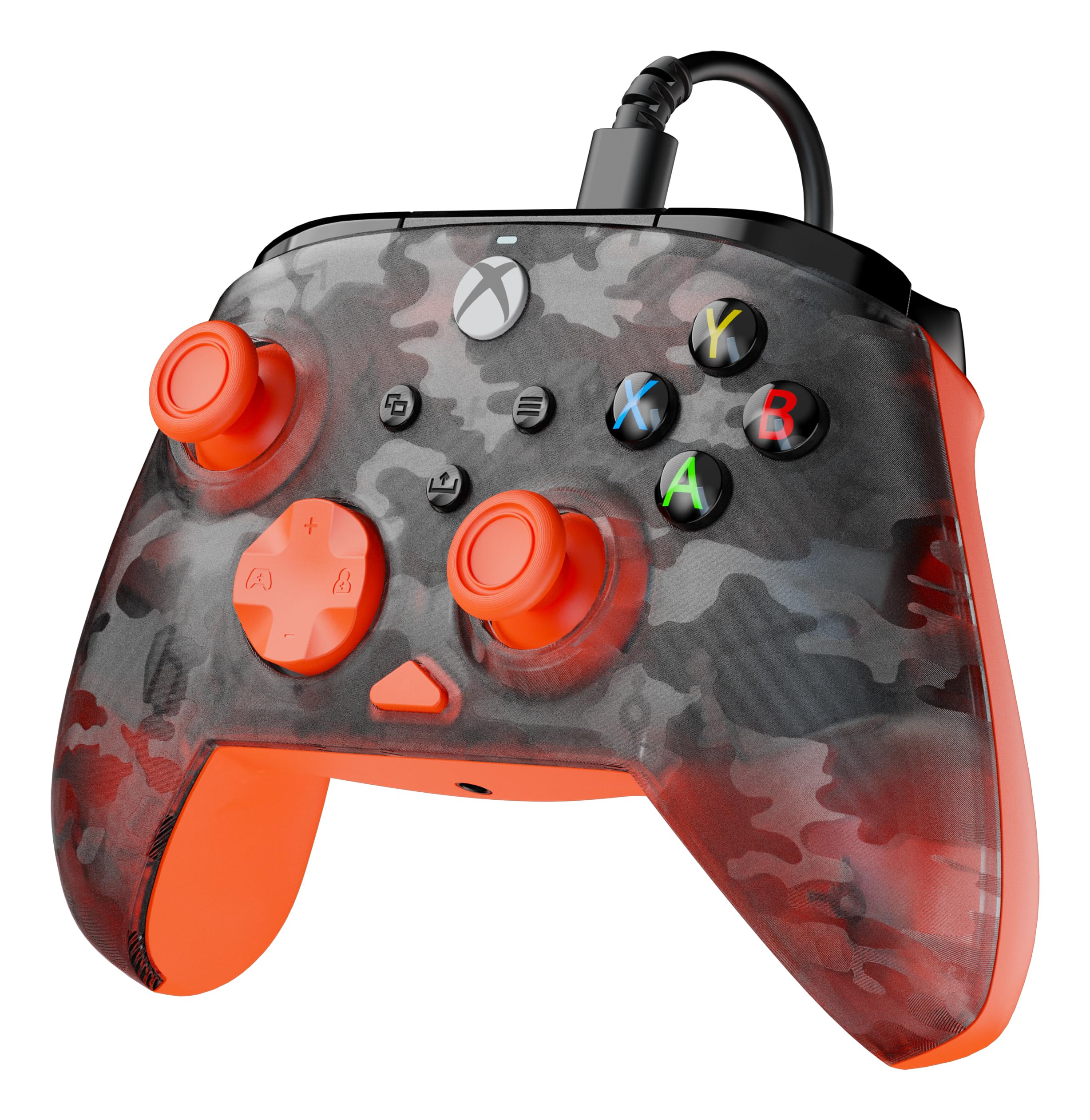 Turtle Beach Rematch Core Ghost Camo noir/orange - Manette de jeu filaire - Licence Xbox Series XS, Xbox One et PC - touches audio, moteurs de vibration et gâchettes d'impulsion, câble de 3 m