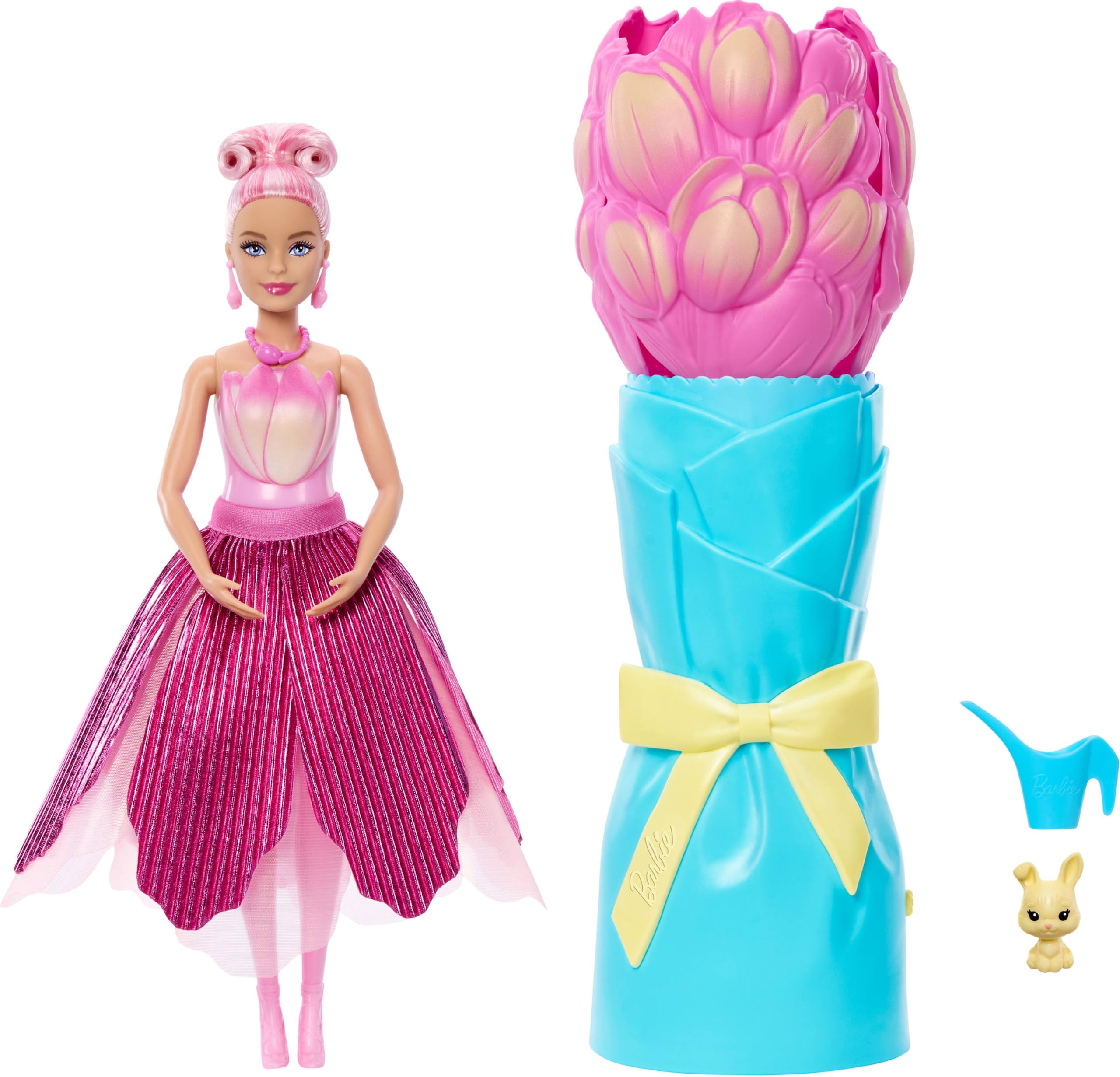 新品未開封バービー　dollpink Amazon.com: Barbie Petal Pop Scented Doll with Pink Tulip Dress