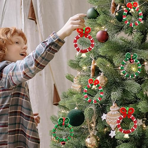 Miniatura 3 de AouEtnay 1780 piezas de adornos de Navidad con cuentas, manualidades de Navidad para niños y adultos, tri cuentas de Navidad, kits de adornos de