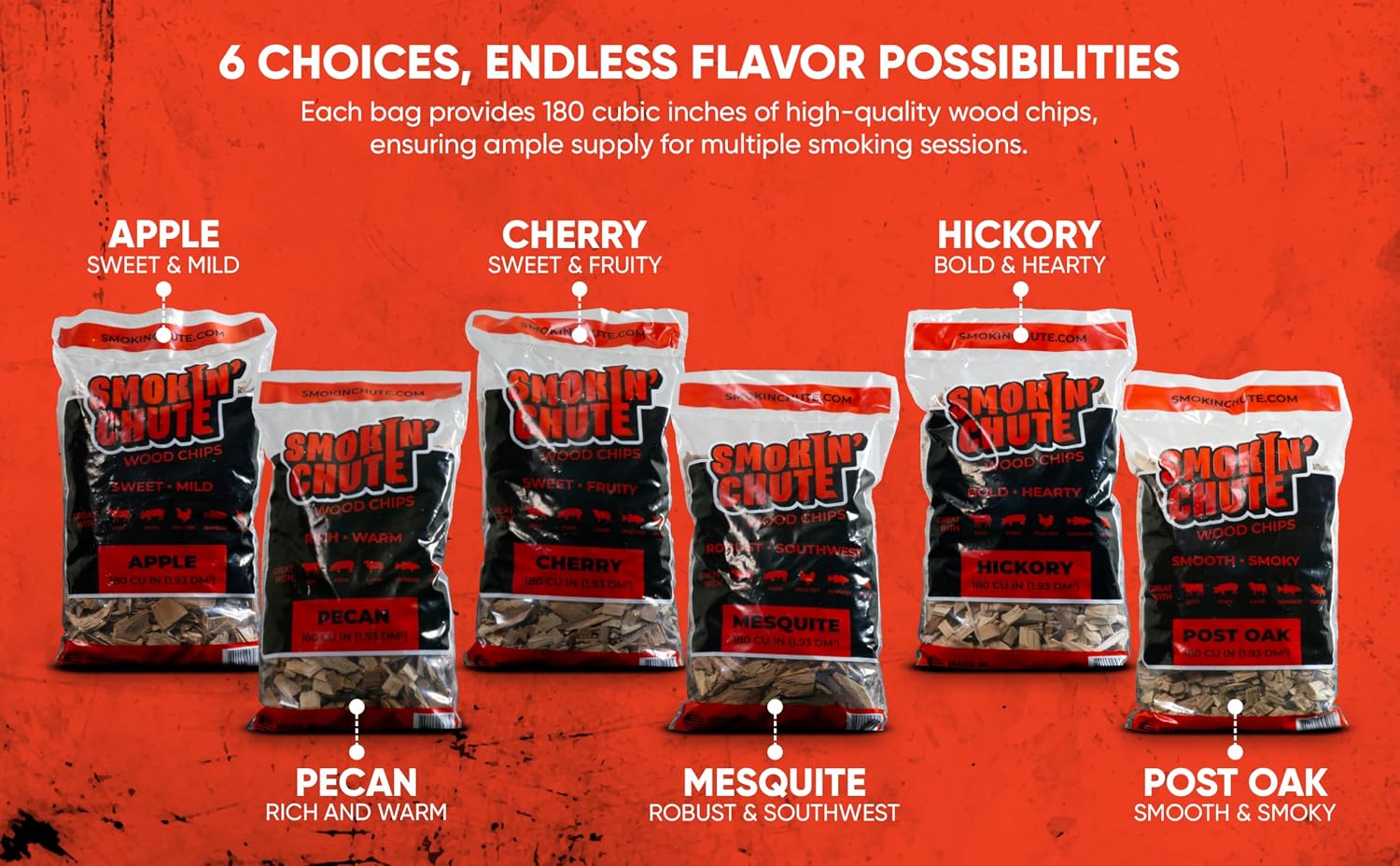 Smokin' Chute Post Oak Wood Chips Specially Designed and Hand Sorted to Work with The System