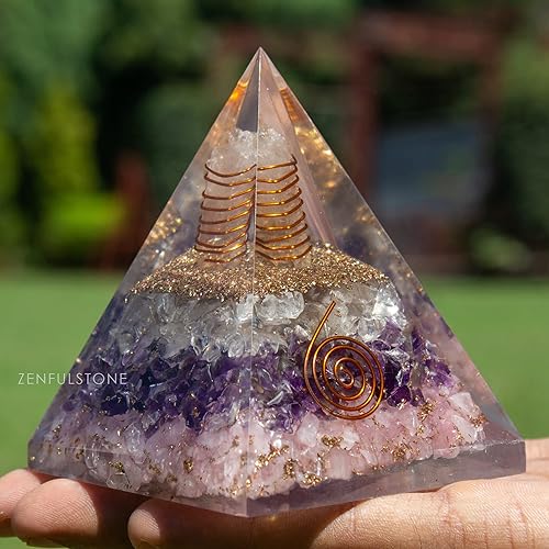 Miniatura 22 de Black Tourmaline Orgone Pyramid for Protection & Security Orgonite pyramids with Copper Coil and Crystal Quartz for Chakra Protection